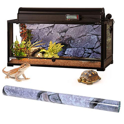 Fish Tank Background Sticker, Self Adhesive Rock Design for Aquariums Reptile Tanks 10 Gallon 24-48 Inch Sizes (61 * 30cm) - size: 61*30cm
