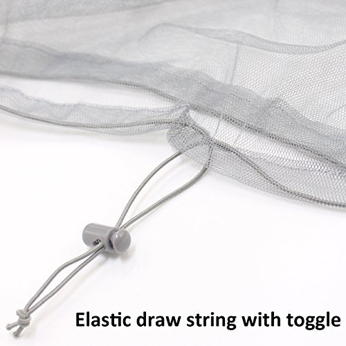 Mosquito Head Mesh Nets Gnat Face Netting for No See Ums Insects Bugs Gnats Biting Midges from Any Outdoor Activities, Works Over Most Hats Comes with Free Stock Pouches (3pcs, Grey) - color: Gray
