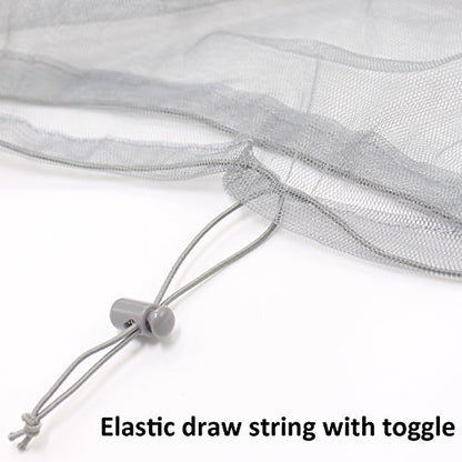 Mosquito Head Mesh Nets Gnat Face Netting for No See Ums Insects Bugs Gnats Biting Midges from Any Outdoor Activities, Works Over Most Hats Comes with Free Stock Pouches (3pcs, Grey) - color: Gray