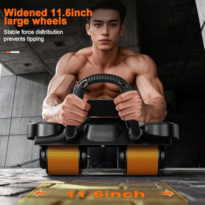 Ab Roller Wheel with Elbow Support - Abdominal Rebound Roller with LCD Large Screen Display