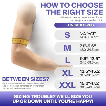 DR. BRACE® Elite Elbow Brace, Breathable Elbow Compression Sleeve - color: Purple-White, size: Medium