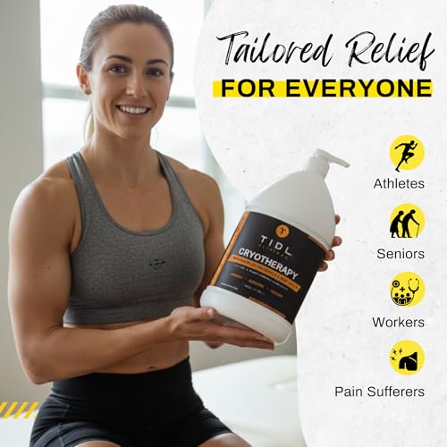 TIDL Clinical Cryotherapy Cream, Menthol Camphor Arnica, 1 Gallon | Instant Cooling Anti-Inflammatory Pain Relief Cream, For Clinic & Healthcare Professional Use, Full Body Recovery - style: 128 Ounce