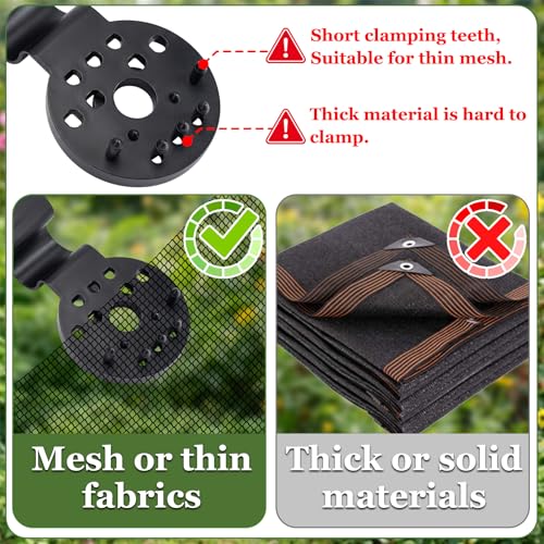 Svepndic 100 PCS Shade Cloth Clips, Plastic Shade Net Clips for Mesh or Thin Shade Fabric, Round Black Clips for Mesh Tarp, Bird Netting, Garden Netting and Sun Shade Cover