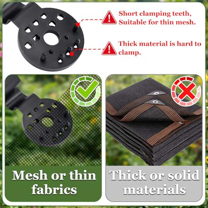 Svepndic 100 PCS Shade Cloth Clips, Plastic Shade Net Clips for Mesh or Thin Shade Fabric, Round Black Clips for Mesh Tarp, Bird Netting, Garden Netting and Sun Shade Cover