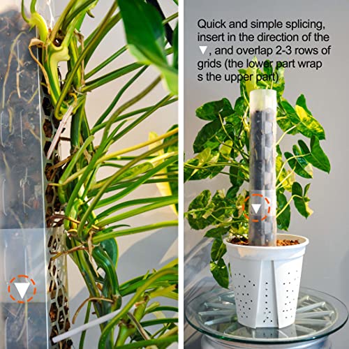 Plastic Moss Pole 4 Pack 17 Inch for Climbing Plants Monstera, Moss Pole Support for Indoor Plants, Plant Support for Monstera Work with Sphagnum Moss, Plant Lover Gifts