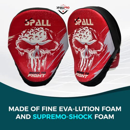 Spall Pro Focus Pad Born to Fight Kickboxing Training Punch MMA Boxing Mitts - color: red