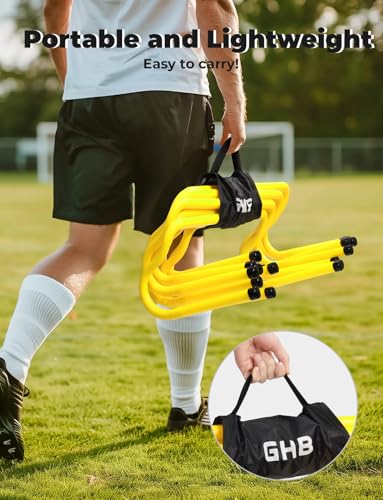 GHB Agility Hurdles 8" Speed Agility Training Hurdles - size: 5 Pack-Yellow
