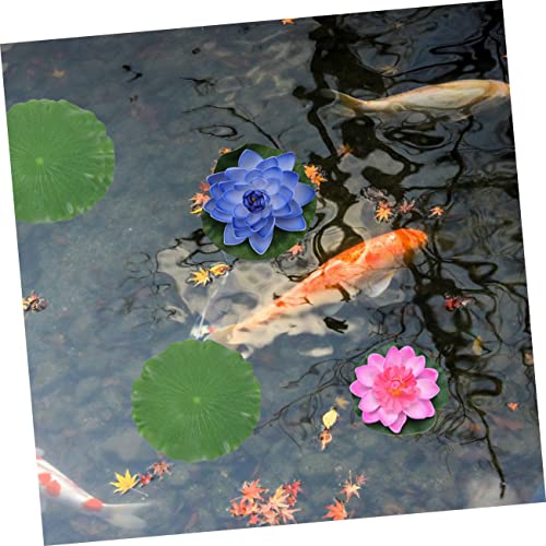 GLEAVI 8Pcs EVA Decorative Lotus Leaves Wear-Resistant Simulated Lily Pads for Garden Pond Decor Floating Water Plants for Aquatic Displays and Outdoor Decorations