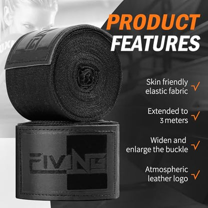 Premium Handwraps 180 inches for Men & Women - color: Black, size: 3m