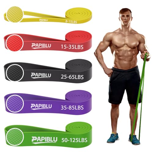 Pull Up Bands, Resistance Bands Set for Pull-Up Assistance, Exercise Bands with Door Anchor & Grip Pads for Men & Women Working Out, Physical Therapy, Muscle Training