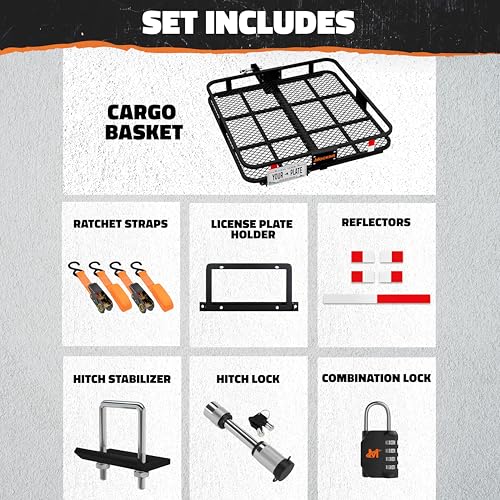Mockins 40"x40"x6" Heavy-Duty Square Trailer Hitch Cargo Carrier 500 Lb Cap - size: Medium: 40"x40"x6"