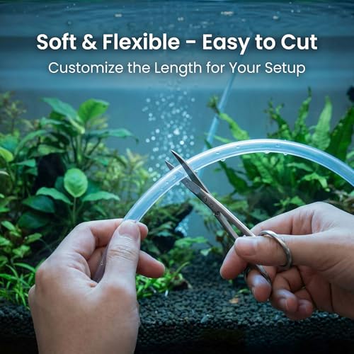 Aquarium Airline Tubing 3/16” Standard Air Hose, Flexible and Kink Resistant Tubing for Fish Tank Air Pump, Safe for Freshwater and Saltwater Aquariums-6.5 Feet