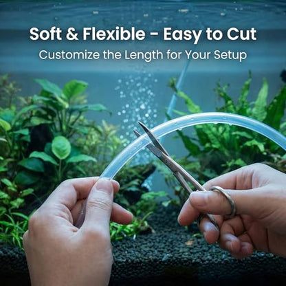 Aquarium Airline Tubing 3/16” Standard Air Hose, Flexible and Kink Resistant Tubing for Fish Tank Air Pump, Safe for Freshwater and Saltwater Aquariums-6.5 Feet