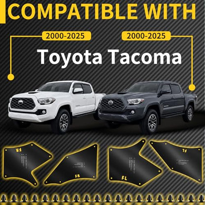 Splash Guard Fender Liner Shields, Matte Black | Compatible with Toyota Tacoma 2005-2020, Front & Rear Inner Fender Protection, Wheel Well Protection - color: for Toyota Tacoma 2005-2020