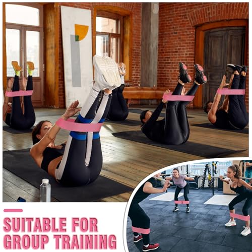 12 Pcs Fabric Resistance Bands for Working Out Non-Slip Booty Exercise Loop Bands for Women Men Glutes Hip Thigh Butt Yoga Pilates Fitness Gym, Light Medium Heavy - color: Pink, style: Light Resistance