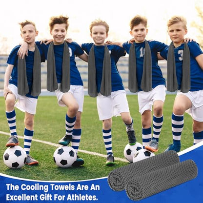 Hosuly 30 Pack Cooling Towels Bulk Microfiber Breathable, Dark Gray - color: Dark Gray