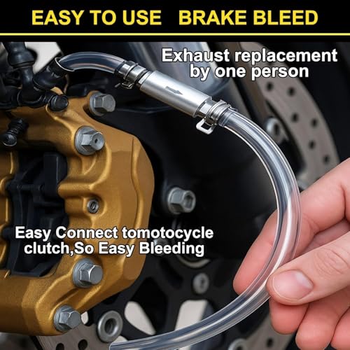 4 PCS Universal Brake Fluid Deflerator, Brake Bleed Hose, Brake System Bleeding Tools, Auto Motorcycle Clutch One-Way Check Valve Tube Deflation Tool Kit Hose with Metal Clamp (4 PCS) - color: 4 PCS