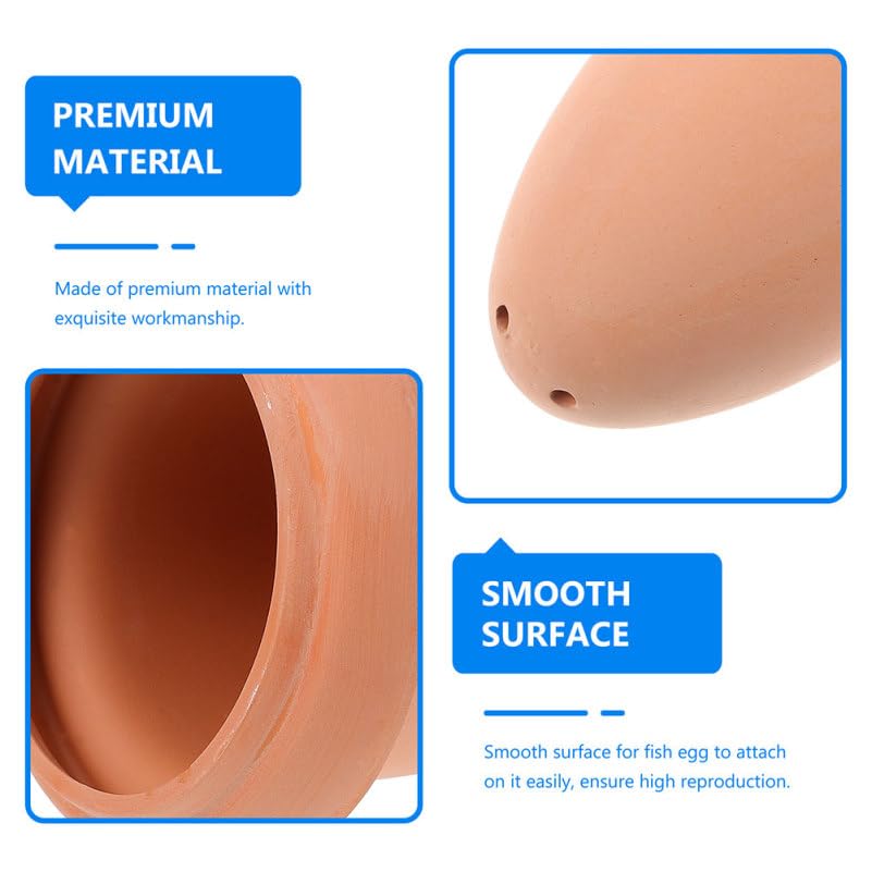 BESPORTBLE Discus Breeding Cone: Fish Breeding Cones Cave Ceramic Spawning Cave with Cage for Discus Fish Angelfish, 7.8 * 3inch with Isolation Net