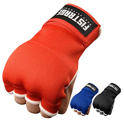 FISTRAGE Boxing Hand Wraps Inner Gloves for Punching, Elasticated Padded Bandages Under Mitts, Quick Long Wrist Support, Fist Protector, Great for MMA, Kickboxing, Martial Arts Training