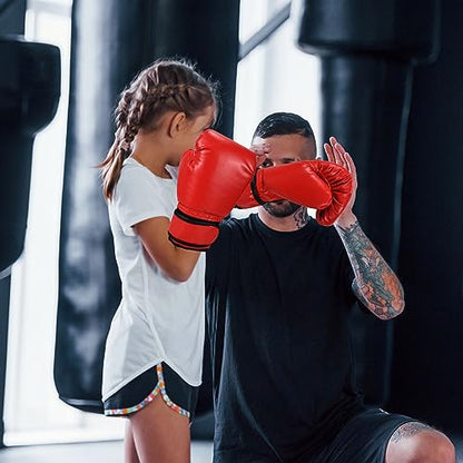 Boxing Gloves for Kids, Kids Sparring Punching Gloves for Punching Bag,Youth Training Kickboxing, Muay Thai - color: Red