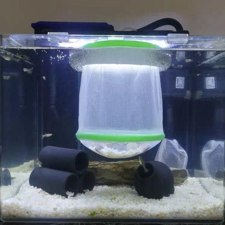 Aquarium Breeder Net Double Layer Nylon Hatchery for Fish Breeding Isolation Feeding Injured Fish 7.87x5.91inch