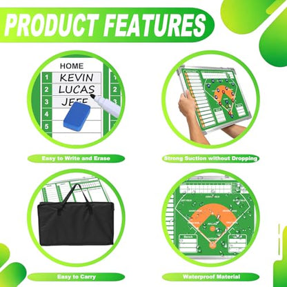 Magnetic Baseball Coach Board, Softball Coach Board, Baseball Accessories - color: Baseball-green
