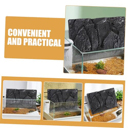 Happyyami Lifelike Aquarium Rock Reptile Tank Backgrounds 3D Landscape Boards Snake Habitat Decoration