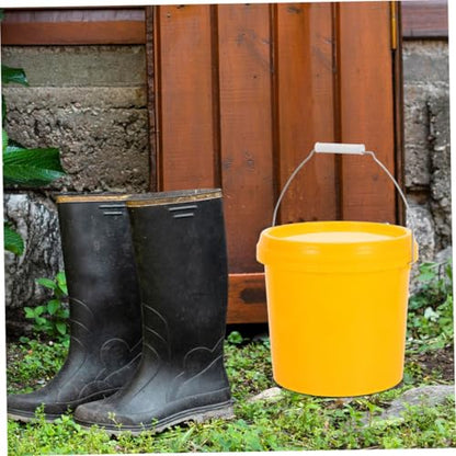 Plastic Storage Bucket with Lid and Handle Durable Multi Purpose Container for Food Liquid and Household Use Stackable Leak Resistant Space Saving Design