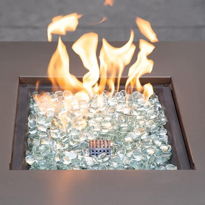 onlyfire Fire Pit Glass Rocks 10 lbs, High Luster Fire Glass Beads 1/2 Inch, Tempered Glass Marbles for Propane/Natural Gas Fire Pit, Fireplace, Multicolor & Blends Available - color: Crystal Ice