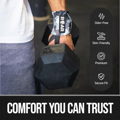 Wrist Wraps for Weightlifting (Pair) – Heavy-Duty Wrist Support with Thumb Loop, Reinforced Stitching & Strong Velcro – For Bench Press, Cross Training, Strength Training & Gym Workouts