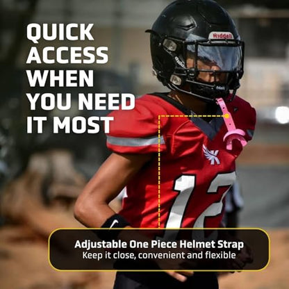 Vettex DoubleGuard Youth Mouth Guard with Lip Protection, Scarlet Red | Football, Lacrosse, MMA, Boxing, Adjustable Helmet Strap, Braces Friendly, 2 Breathing Channels, NCAA & NFHS Certified - color: Scarlet Red