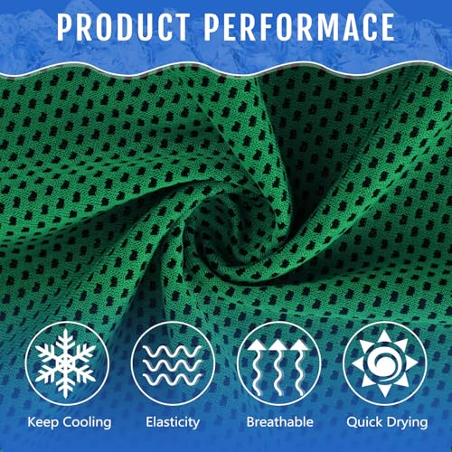 Hosuly 30 Pack Cooling Towels Bulk Microfiber Breathable, Green - color: Green