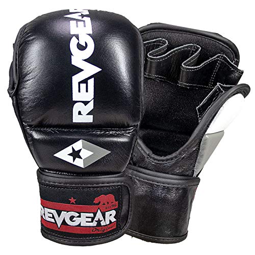 Revgear Pro Series MS1 MMA Boxing Glove, Premium Leather, Thai, MMA - color: Black, size: Small