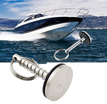 Marine Hatch Cover Pull Handle with Spring Hidden Pin Button for Fishing Boat Yacht ， Stainless-Steel 316 Hatch Cover Pull Lifter & Rubber Gasket and Spring - style: Diameter: 4.8mm