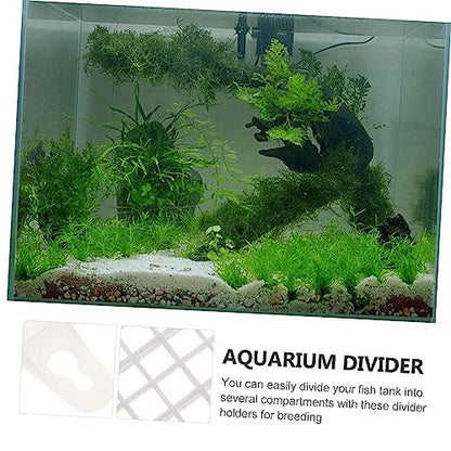 Garneck 1set Aquarium Isolation Grid Panel Fish Tank Divider Suction Cups Easy Installation for Fish Breeding and Mixed Aquatic Environments Clips