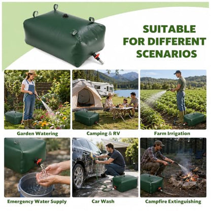 30 Gallon Water Storage Bladder, Premium Tear-Proof & Leakproof PVC Water Storage Tank, Portable Water Tank for Camping, Truck, RV Trips, Emergency, Outdoor & Wild Survival - size: 30 gallon