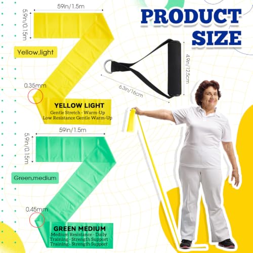 2 Pcs Resistance Band with Handles for Seniors - color: black