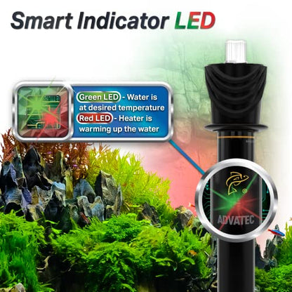 Glass Aquarium Heaters with Advanced LED Temperature Control System - for Fresh & Saltwater Aquariums (250 Watts / 70-90 Gallons)