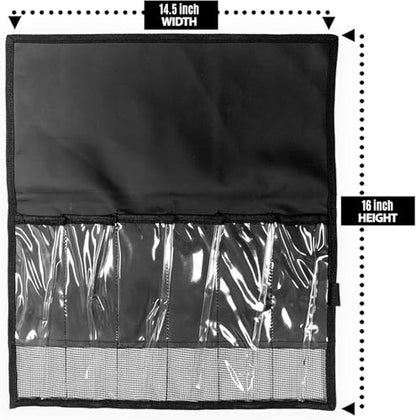 Sanhu 6 Pocket Lure Bag 2 Pieces Black, Lightweight Tackle Bags, Multi Compartment Fishing Gear Organizers for Anglers