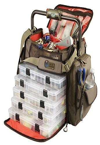 Wild River by CLC Custom Leathercraft WT3702 Tackle Tek Frontier Lighted Handle Bar Fishing Tackle Bag, 5 PT3700 Trays