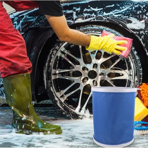 Amosfun Lightweight Collapsible Camping Bucket Portable Folding Water Container for Car Wash Outdoor Fishing