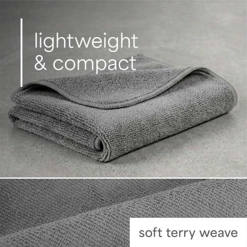 S&T INC. Microfiber Gym Towels, 6 Pack, 16" x 27" - color: Grey