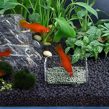 Aquarium Shrimp Feeder Dish Fish Tank Feeding Bowls Glass Square Clear Dish Tray Plate