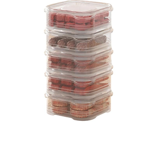 Freezer Organizer Bins, Small Plastic Food Storage Containers with Lids, Stackable Refrigerator Prep Boxes for Portion Control Kitchen Storage (5 PC) - color: 5 PC