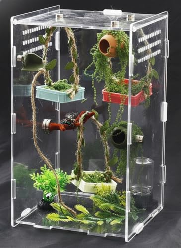 Jumping Spider Enclosure Accessories Jumping Spider Hammock 3 Pcs Set with Artificial Moss and Hemp Rope Accents Habitat Decoration Habitat Decoration Set Climbing Toy for Small Pet