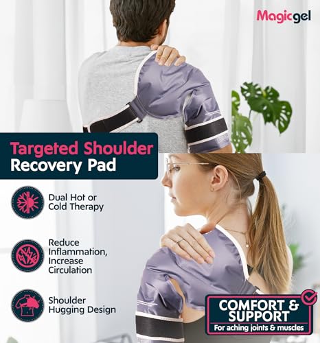 Magic Gel Shoulder Ice Pack Wrap - Reusable and Adjustable Arm Sling for Cold Shoulders Compression Men Women Pitchers Rotator Cuff - Easy to Freeze - style: Shoulder Ice Pack Large