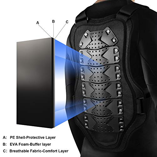 Webetop ATV Chest Protector Adult Motorcycle Vests for Men Dirt Bike Mountain Bike Off-Road Racing Adult M - size: M for height 4.92'-5.42'