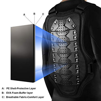 Webetop ATV Chest Protector Adult Motorcycle Vests for Men Dirt Bike Mountain Bike Off-Road Racing Adult M - size: M for height 4.92'-5.42'