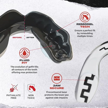 SAFEJAWZ Mo Mouth Guard, Youth Dual Layer Mouthguard with Case - color: Mo, size: Junior (<11)
