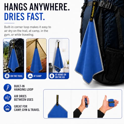 Backpacking Ultralight Quick Dry Microfiber Soft Fast Drying Hand and Face Towel Wash Cloth Camping Yoga Hiking Active Lifestyle Small (Blue, Small) - color: Blue, size: Small
